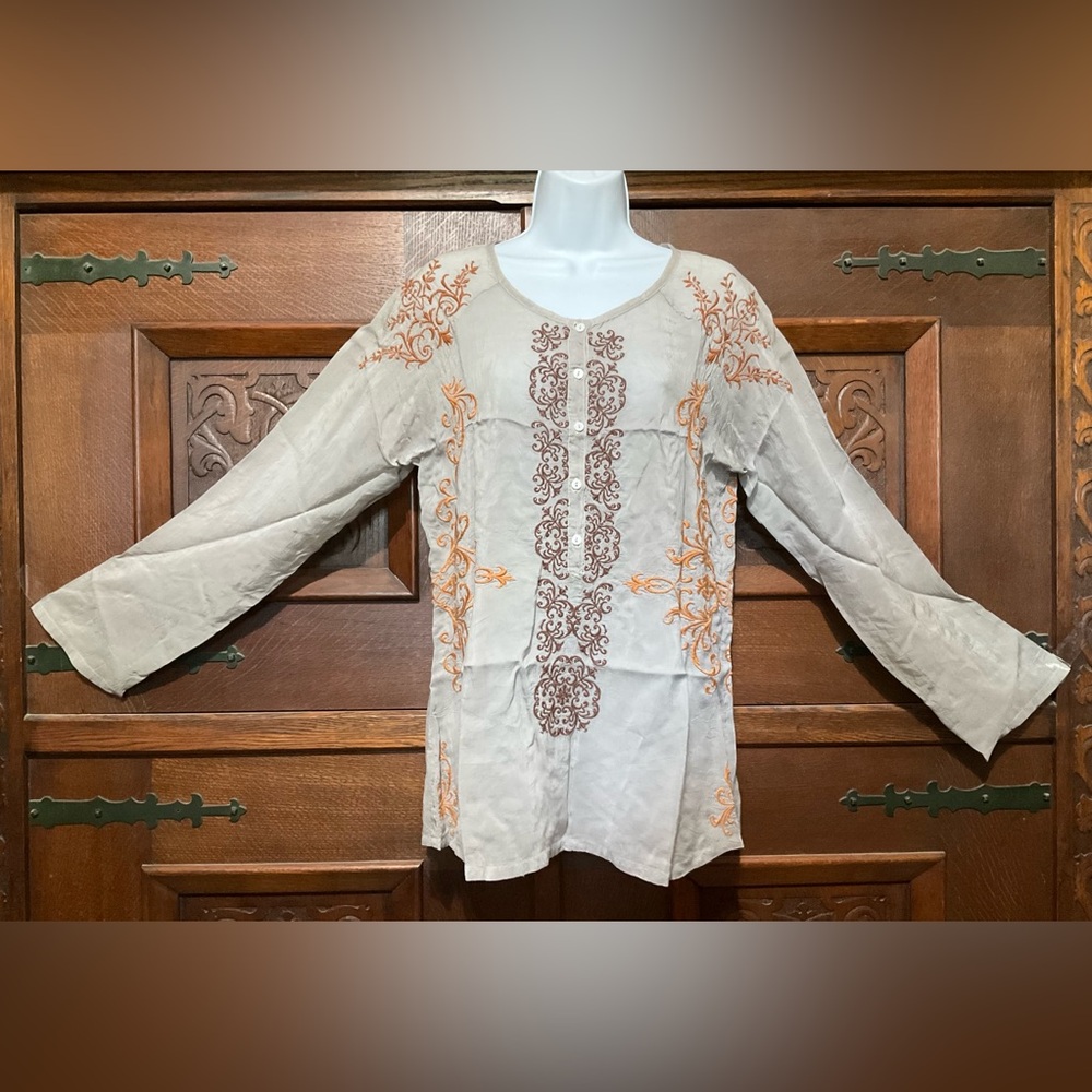 JOHNNY WAS embroidered tunic